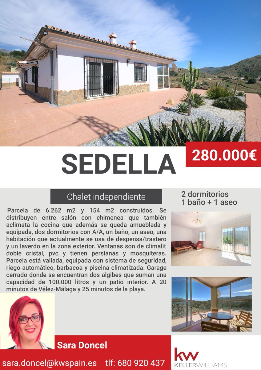 saradoncelkw's tweet photo. ❗❗ DISPONIBLE ❗❗

Chalet independiente con piscina cubierta en 📍 Sedella

+ info 📱680 920 437 📧sara.doncel@kwsapin.es

#negocio #business #casaadosada #terracedhouse #sedella #costadelsol #piscina #pool #swimimgpool #barbacoa #bbq #barbecue #chimenea #fireplace https://t.co/VMJ8A4IUqT