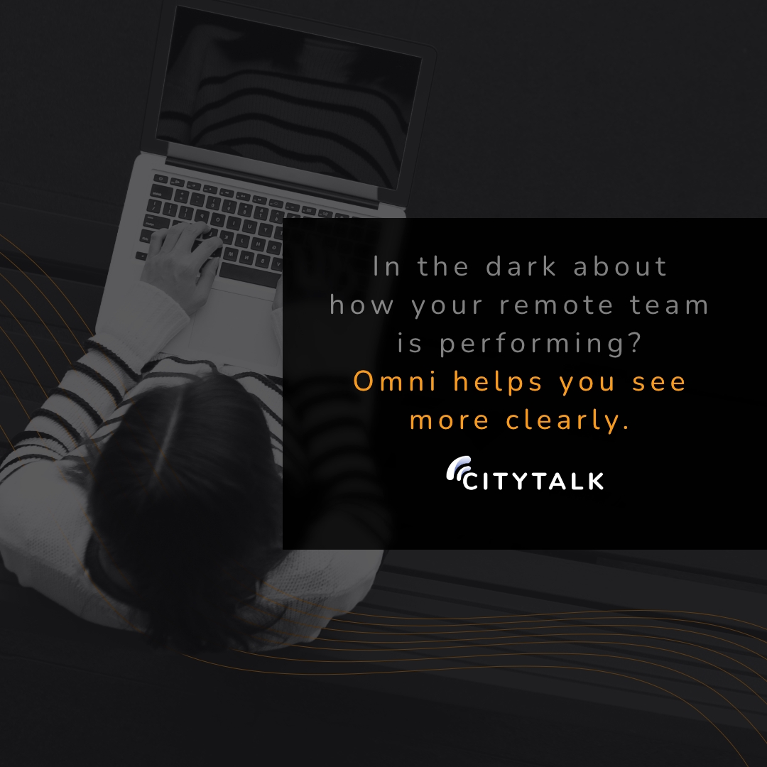 CitytalkGroup's tweet photo. How do you manage your remote team's performance and productivity? OMNI is Citytalk's employee monitoring software. It gives you full visibility of your team's productivity. Find out more: https://t.co/GDHxHgfiim https://t.co/AOJNQv3kpP