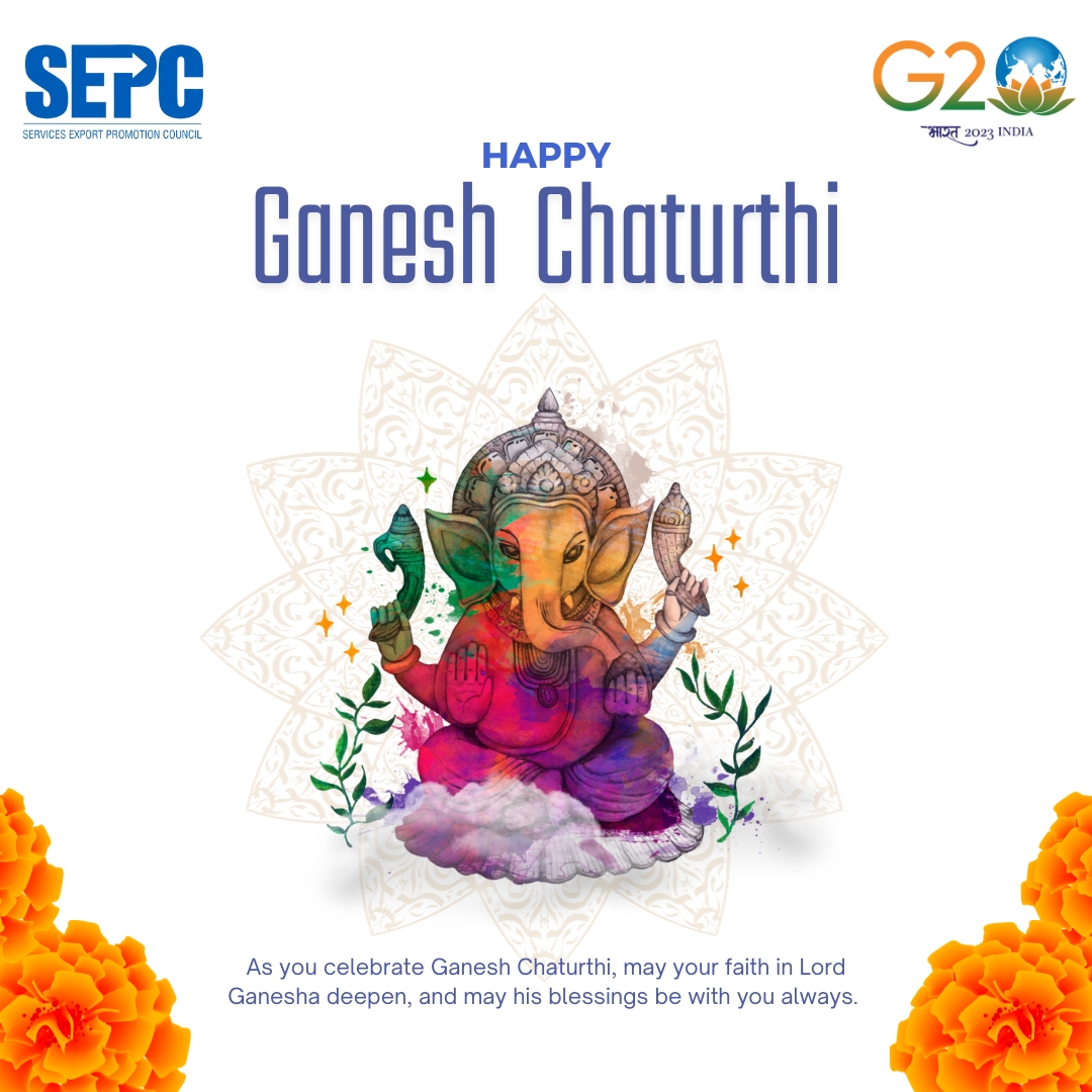 Sepc_India's tweet photo. Embracing Ganesh Chaturthi with gratitude for the incredible growth and potential in India's dynamic services sector.
#ganeshchaturti #ganesha #ganeshji
#globalservices #servicesectorgrowth #sepc #indiaservicesector #ministryofcommerece https://t.co/dTZlqvvBBe