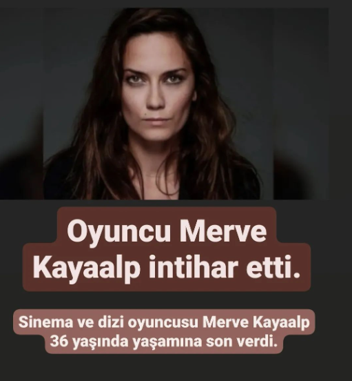 Egemetro's tweet photo. Oyuncu Merve Kayaalp'ten acı haber! Babasının silahıyla hayatına son verdi...
Merve Kayaalp (36), ’Sakarya Fırat’, ’Küçük Kıyamet’, ’Düşler ve Umutlar’, ’Elif’, ’Şeref Meselesi’ ve ’Savaşçı’ dizilerinde rol almıştı.
#mervekayaalp https://t.co/DFK9DW9zWD