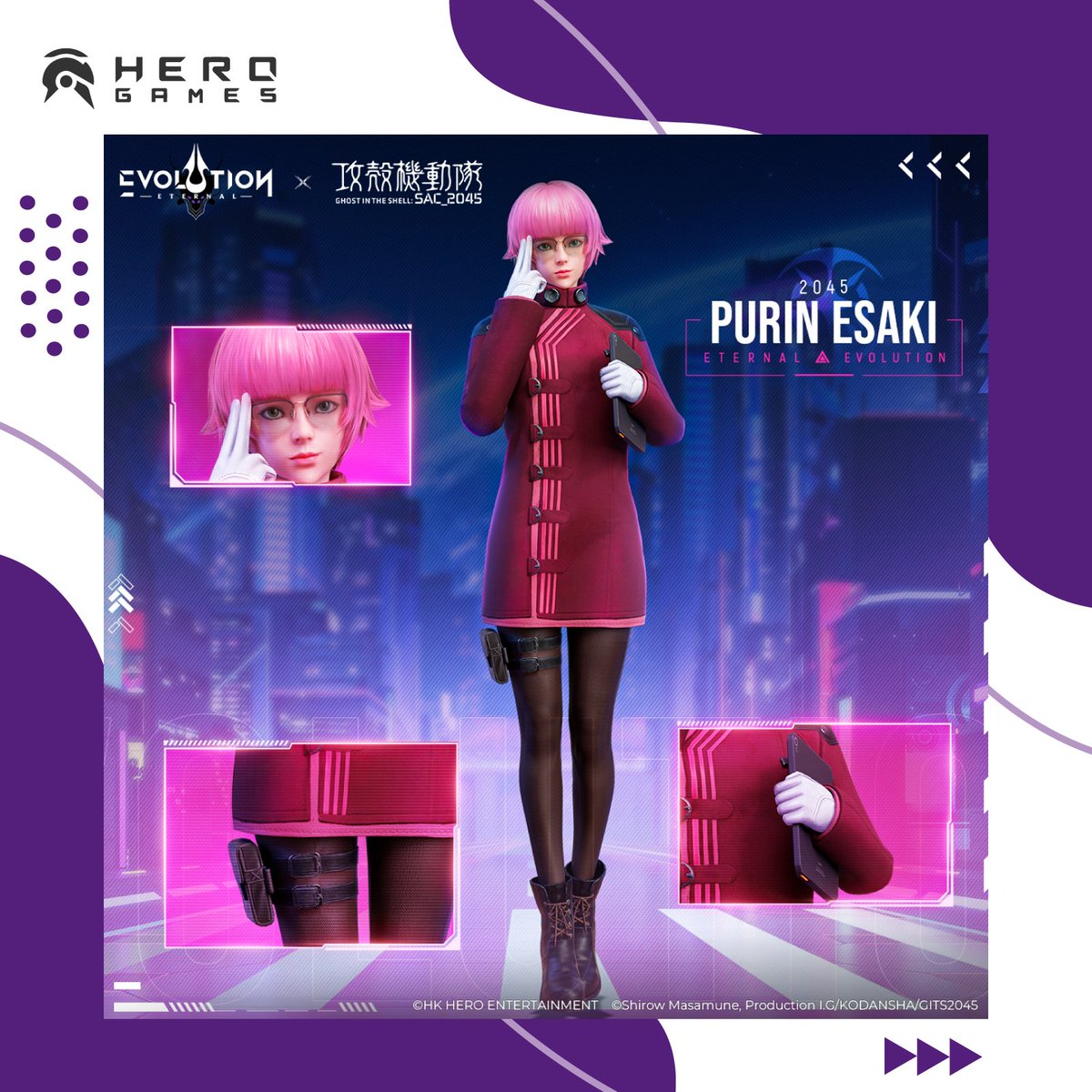 realherogames's tweet photo. Get ready for the next Ghost in the Shell character reveal in Eternal Evolution!
Purin Esaki is a new character for GITS. She is a certified genius.
She will be available for recruitment in October.
#HEROGAMES #eternalevolution #EE #GITS2045 #ghostintheshell #collab #erin https://t.co/oPsHQbdams