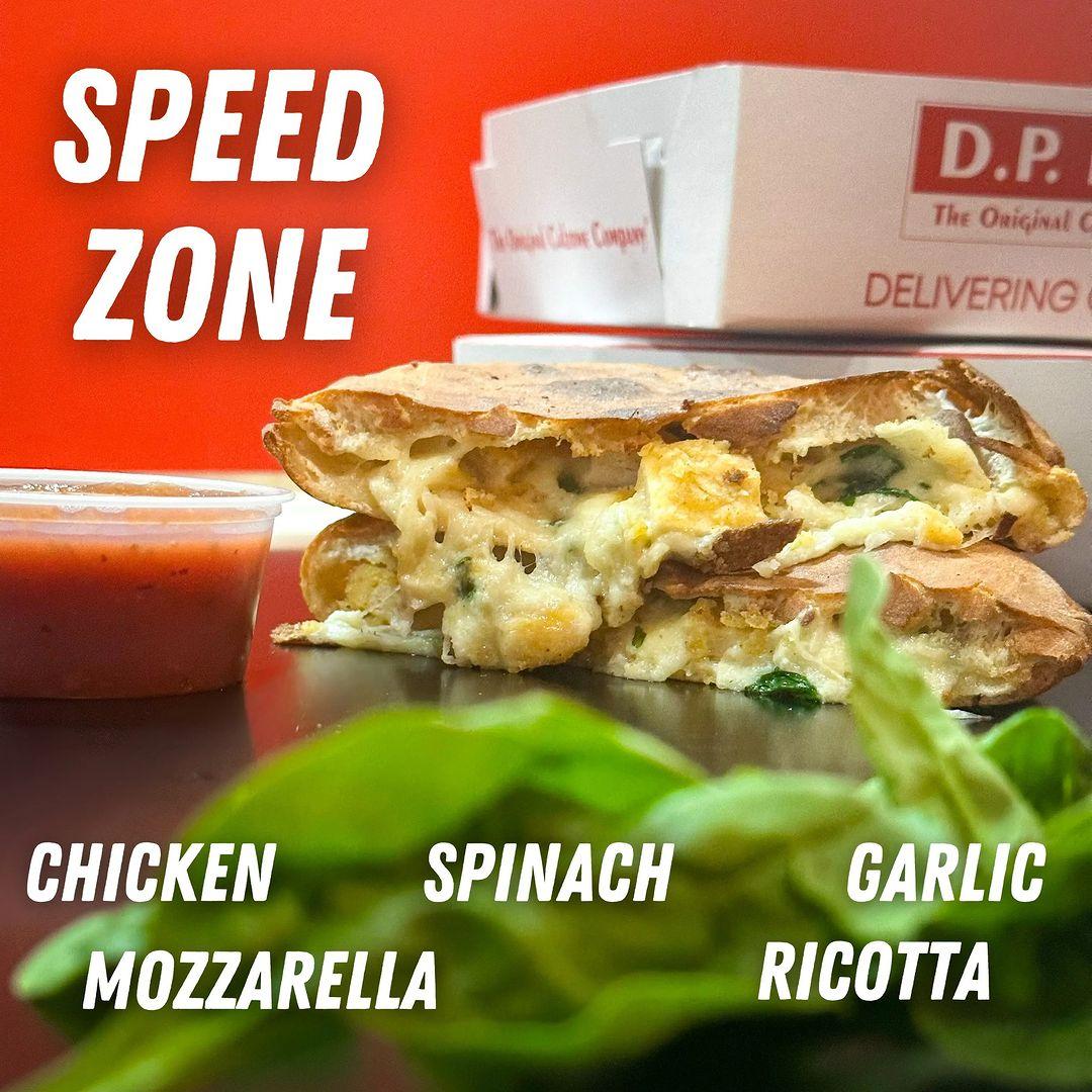 Have you tried our #SpeedZone yet? 😋🤤

Order your favorites from #DPdoughDenton at dpdough.com!

We are OPEN CRAZY LATE &amp; don't forget delivery is our specialty!

#unt #twu #denton #dentontx #universityofnorthtexas #texaswomansuniversity #calzones #chicken #spinach