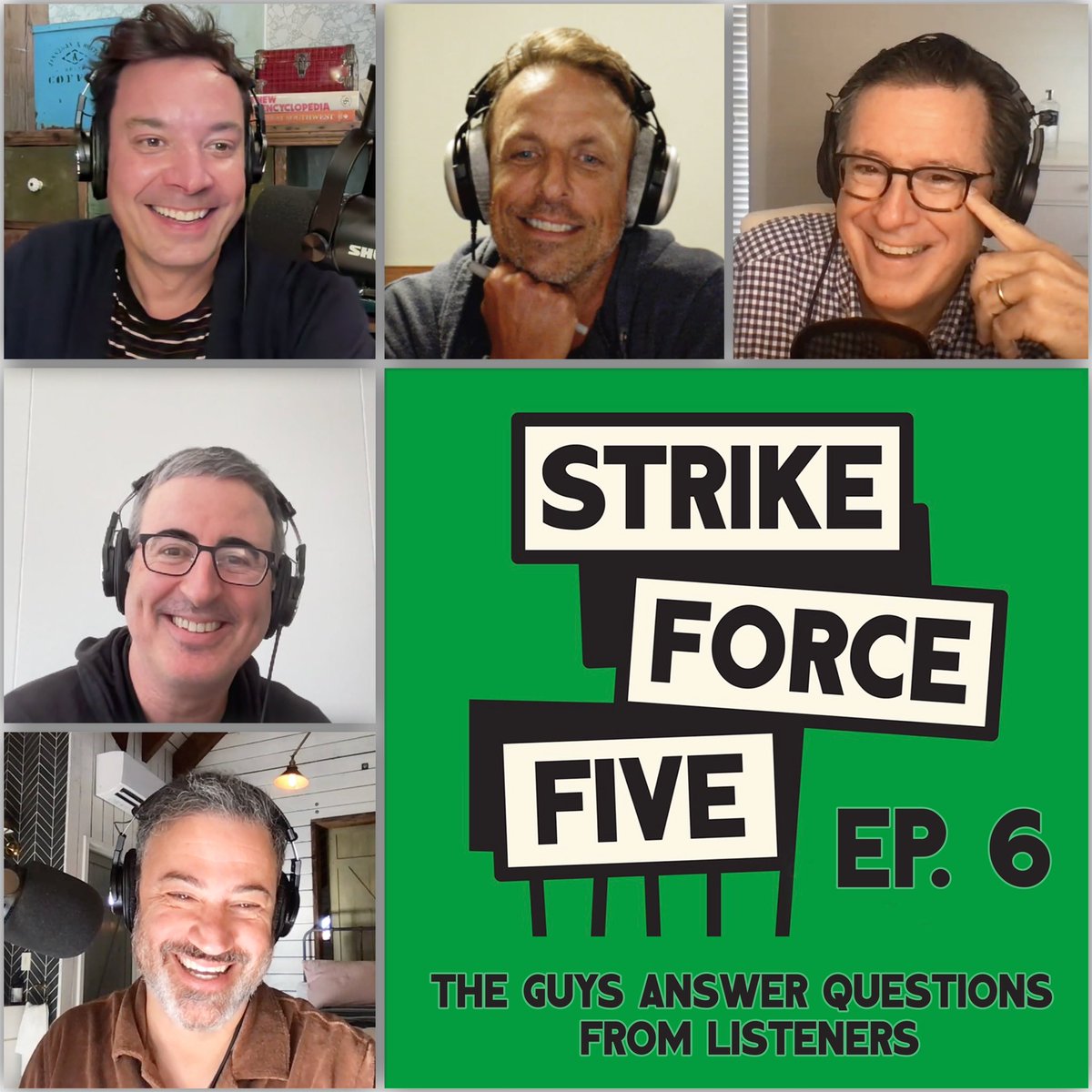 The Late Show (@colbertlateshow) on Twitter photo Finally, your questions are answered on the first mailbag episode of <a href="/StrikeForceFive/">Strike Force Five</a>!
Listen to episode 6 now: spotify.link/Mc64GknadDb Finally, your questions are answered on the first mailbag episode of <a href="/StrikeForceFive/">Strike Force Five</a>!
Listen to episode 6 now: spotify.link/Mc64GknadDb