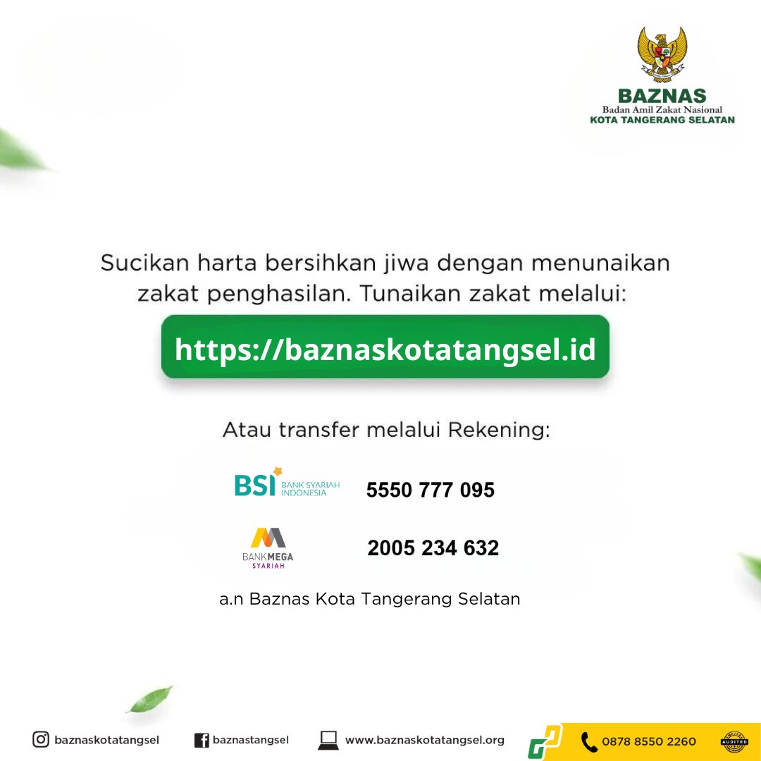 #sahabatBAZNAS ingin menunaikan zakat penghasilan? Jangan lupa baca niat zakat penghasilan dulu. Yuk, simak disini >> 

Mari tunaikan zakat penghasilan melalui Zakat Online BAZNAS di link: 
kotatangerangselatan.baznas.go.id