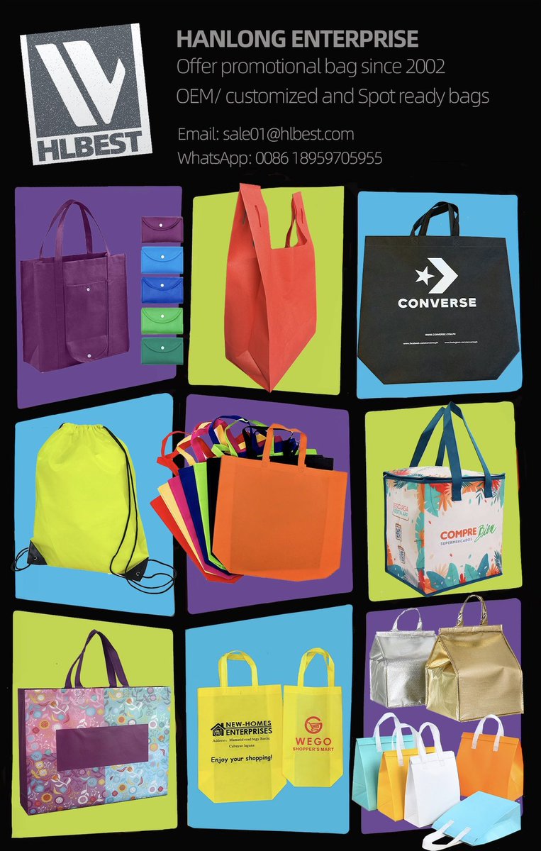 With more than 20 years experience, we supply Ready goods and supply customized order for non woven bag.
Welcome to contact us for more details.
Sale01@hlbest.com

#promotion #totebag #shoppingbag #nonwovenbag #ecobag #ecofriendly #ecofriendlybag #customemade #promo  #giftpacking