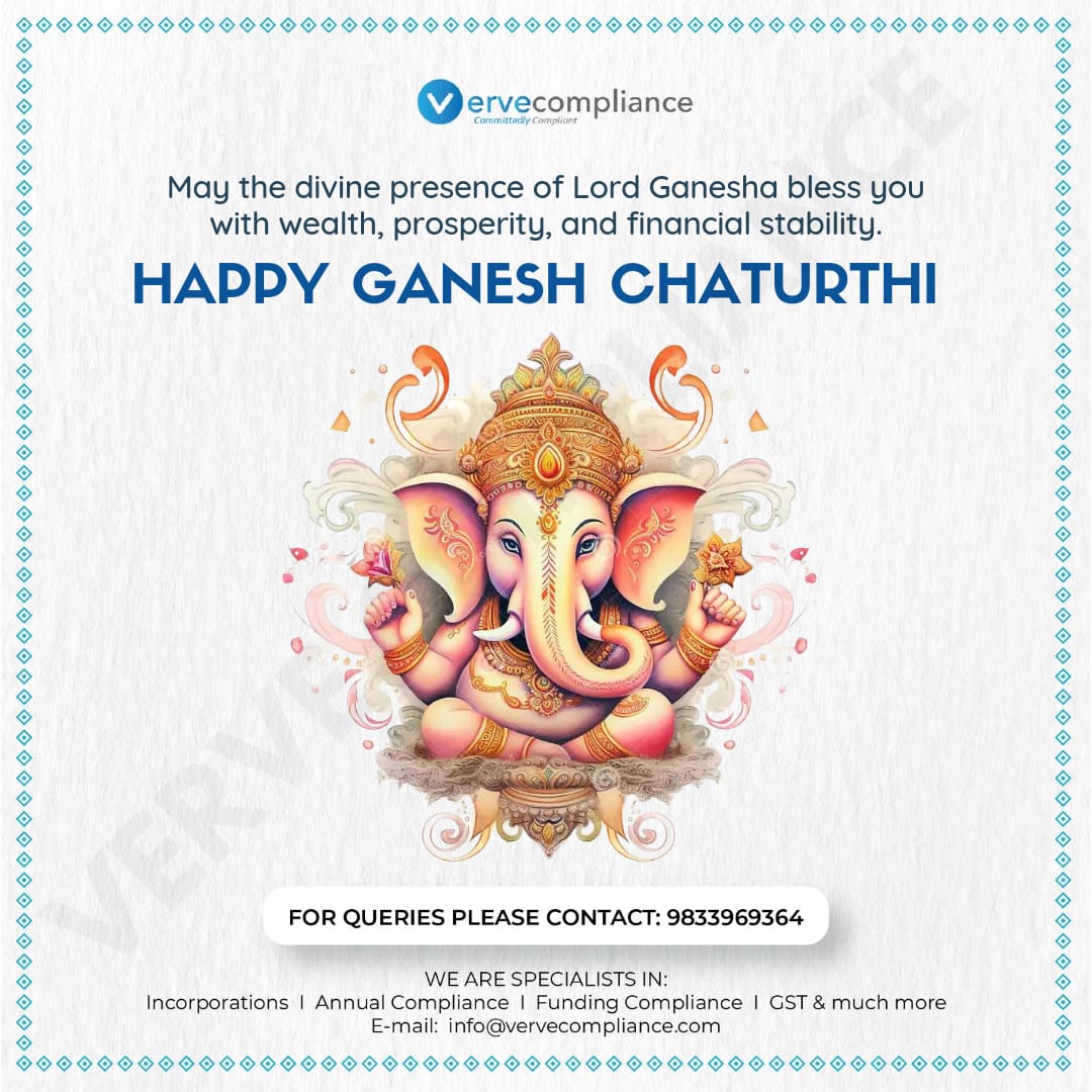 Wishing you a Happy Vinayak Chaturthi. May the grace of God keep enlightening your lives and bless you always. #ganpati #bappa #ganpatibappamorya #ganesha #ganpatibappa #ganeshchaturthi #mangalmurtimorya #ganeshotsav2023 #vervecompliance #committedlycompliant