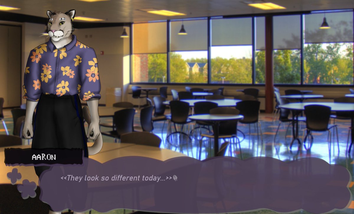In Build 0.4 it'll be easier to know what kind of conversation is happening. When Aaron thinks to himself, the text is a thought bubble. When texting, the font changes. #AATV #FVN