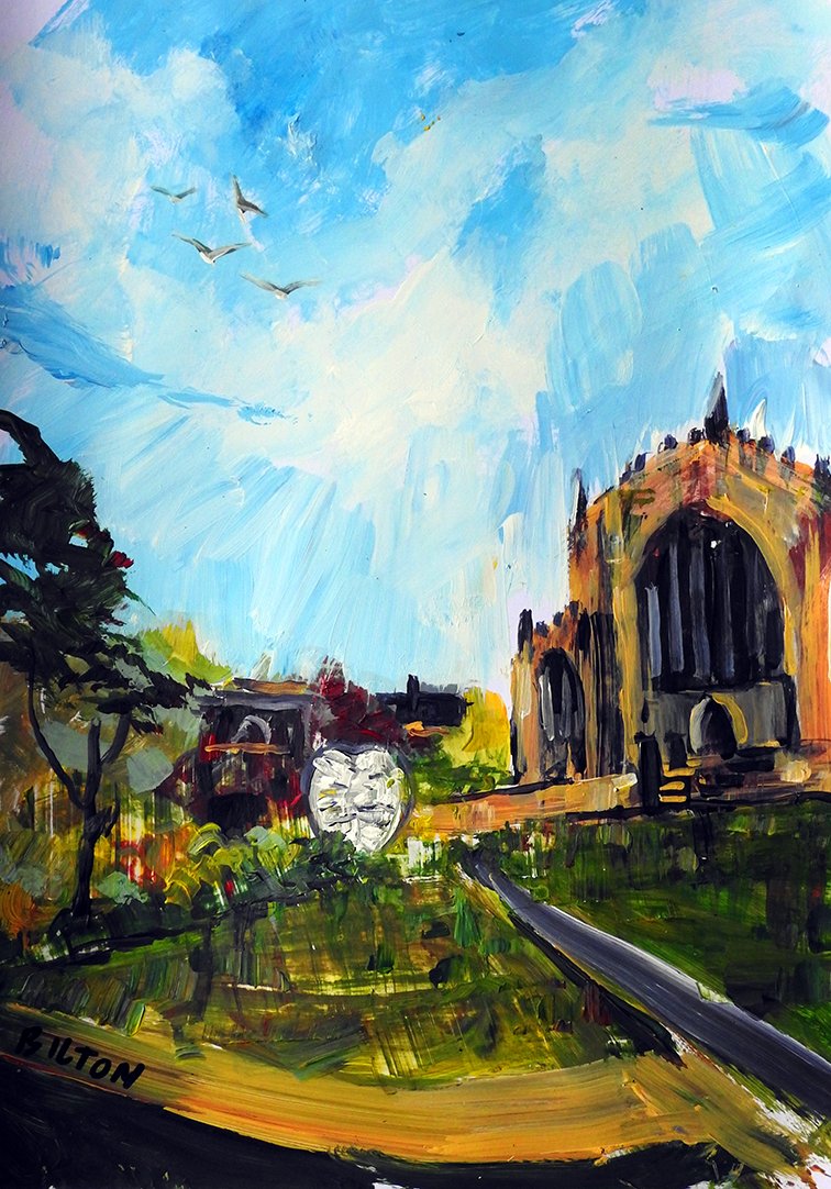 #rotherhamheartofsteel #rotherhamminster #paintingoutside #Rotherhamroar #thirdspace  #roarartspace #Rotherhamopenartsrenaissance  #southyorkshirearts #rotherhamartsresources #rotherhamstudios #contemporaryart #environmentalawareness #sustainability #nature #creativity #art