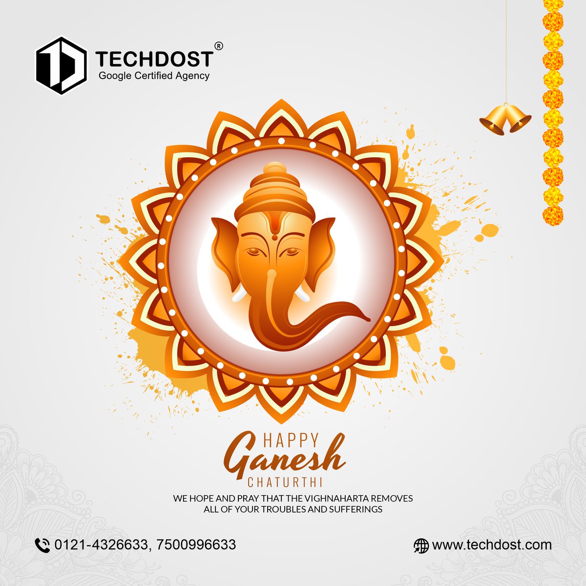 TechDost's tweet photo. Ganesh Chaturthi is a time to offer our prayers, gratitude, and modaks to Lord Ganesha. May your day be as sweet as the blessings you receive. ๐บ๐ฏ
.
.
#techdost #digitalmarketingagency #seocompany #ppcservices #graphicdesigning #ganesh #ganpati #ganeshchaturthi #ganesha https://t.co/odSuTWP3pd