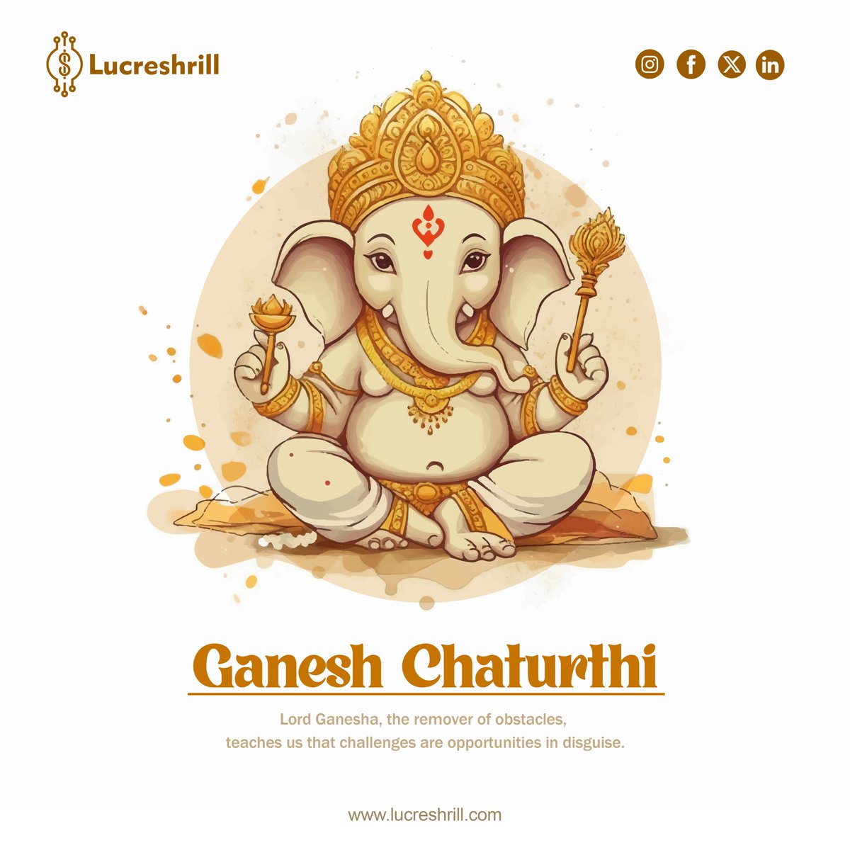 lucreshrill's tweet photo. Lord Ganesha, the remover of obstacles, teaches us that challenges are opportunities in disguise.

Happy Ganesh Chaturthi!

#ganesha #vighnaharta #vighnahartaganesh #ganesh #ganeshchaturthi #ganpatibappa #ganpatibappamorya #GaneshChaturthi #GaneshChaturthi2023 https://t.co/bgZghugsDt
