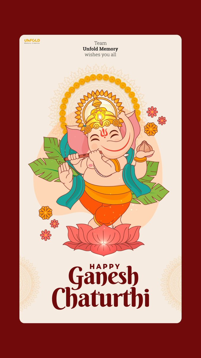 Unfold_memory's tweet photo. Happy Ganesh Chaturthi 🌺 https://t.co/MwYbvlqdiB