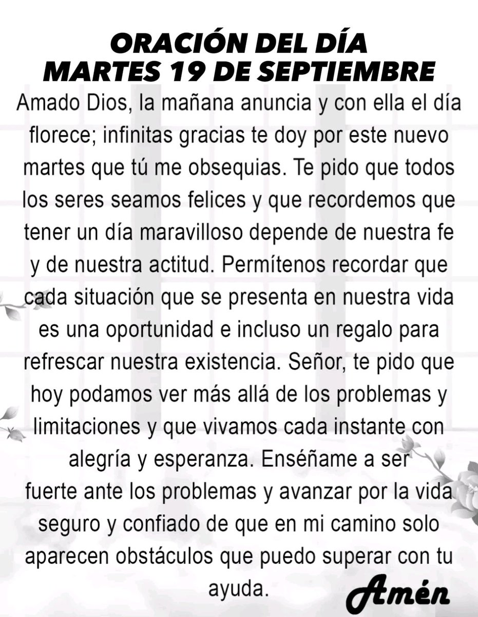 Oración del día martes 19 de septiembre de 2023