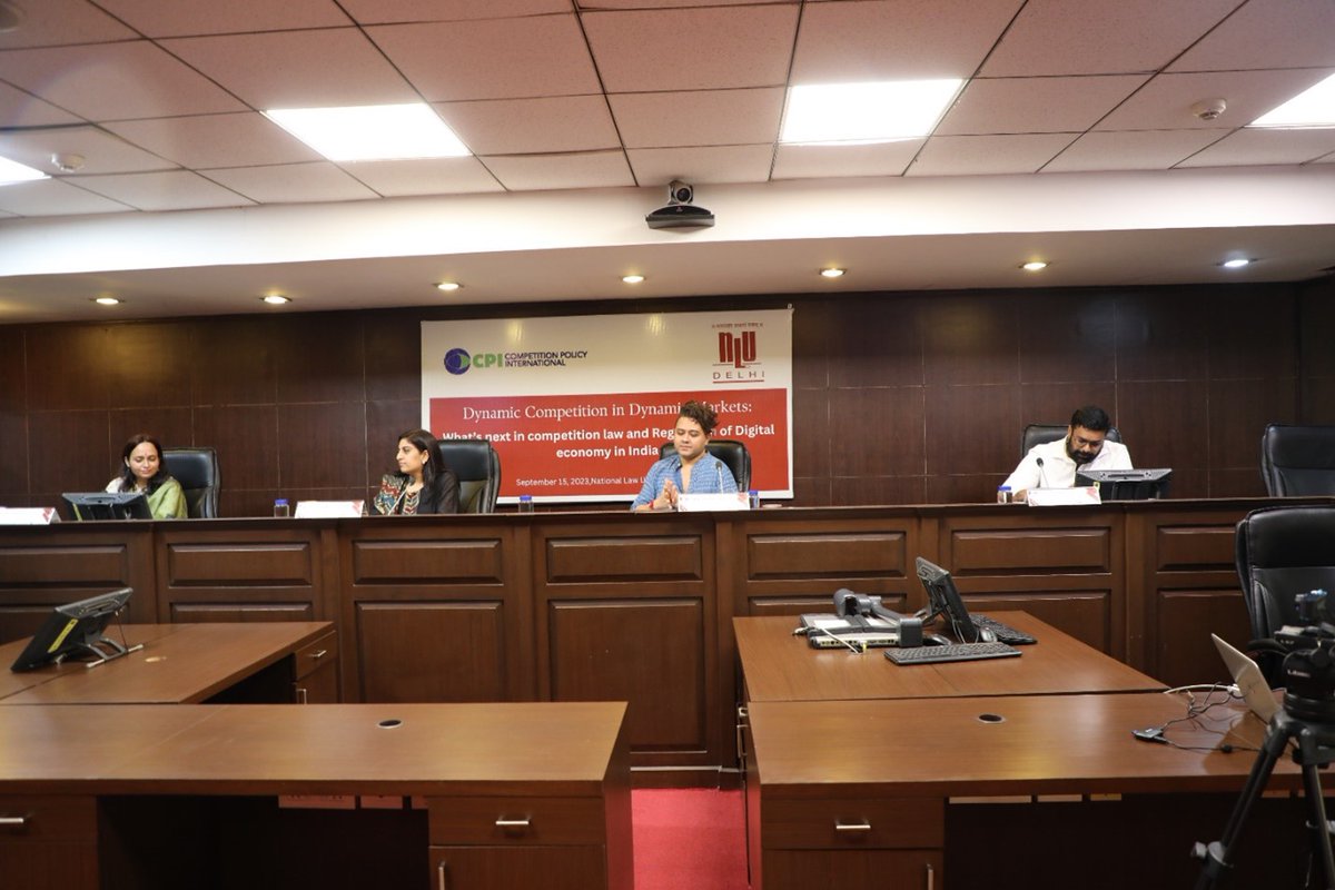 CCI_India's tweet photo. Ms. Bhawna Gulati, Joint Director participated in a Panel Discussion on 'Refining Fine Guidelines: Proportionality, Mitigating Circumstances &amp; Unintended Consequences in Leniency Plus Regime' organised by Competition Policy International &amp; @NLUDofficial at New Delhi on 15.09.2023 https://t.co/zuXUgfDUX0