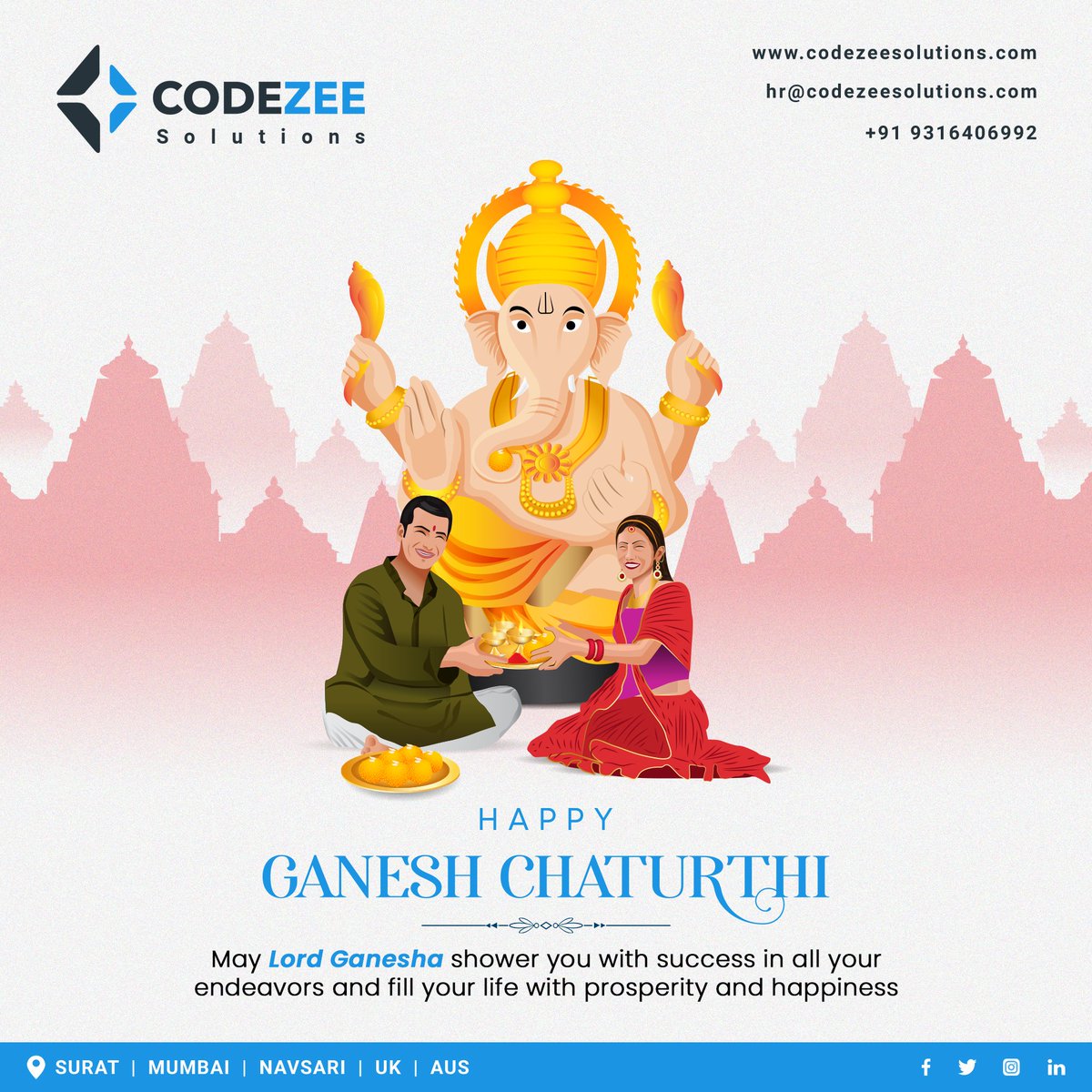 CodezeeSolution's tweet photo. May this Ganesh Chaturthi remove all  your troubles and fill the coming moments with pleasure, and spread goodness everywhere you go! Greetings for Ganesh Chaturthi 2023.

#ganpati #bappa #ganpatibappamorya #ganeshchaturthi2023 #morya #ganesha #ganesh #ganpatibappa https://t.co/zHMdCDM2Zg