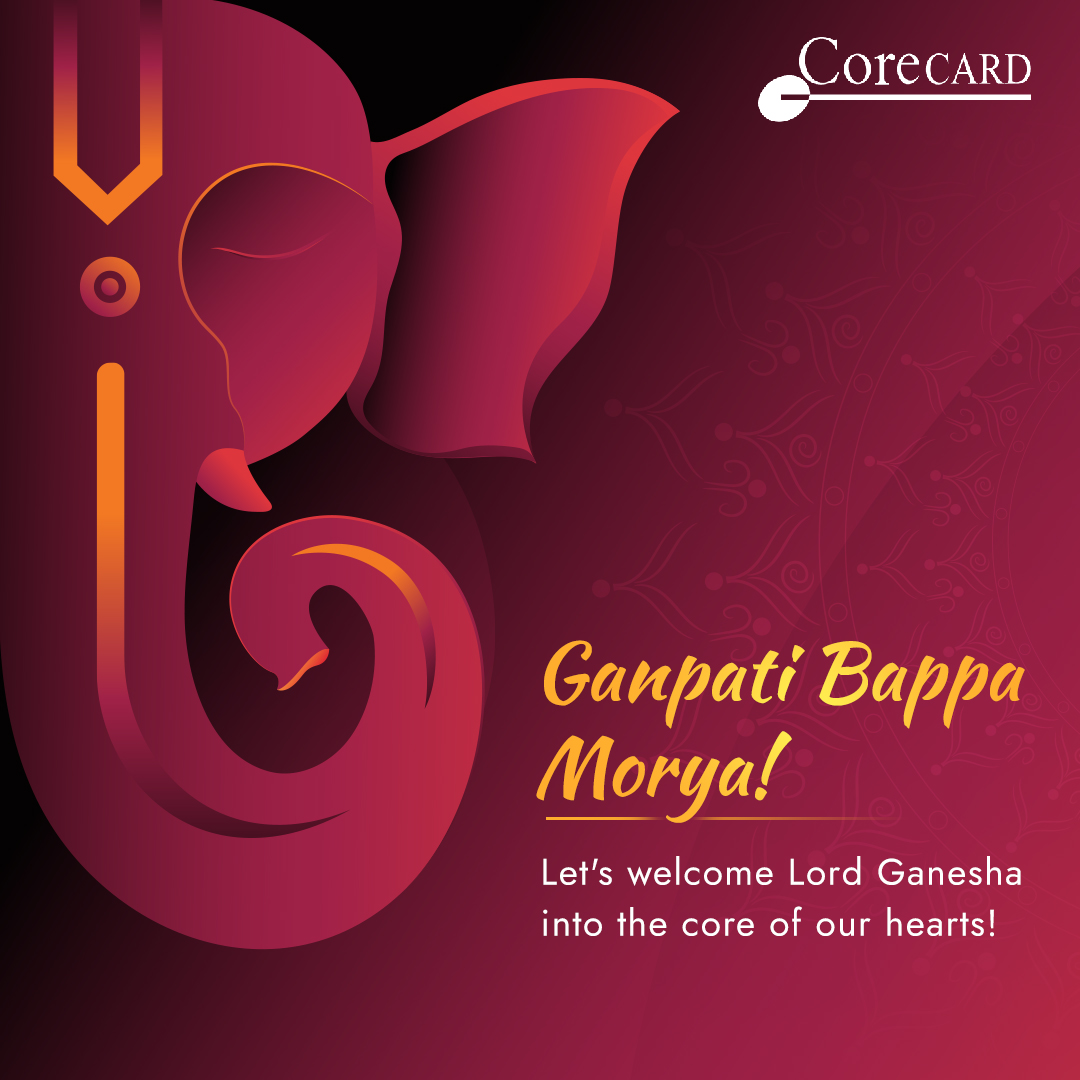 CorecardIn's tweet image. CoreCard wishes you and your loved ones a blessed and blissful Ganesh Chaturthi. Let's all seek the divine blessings of Lord Ganesha on this auspicious day.

#Corecardindia #ganeshchaturthi #greetings #blessings #core #wishes