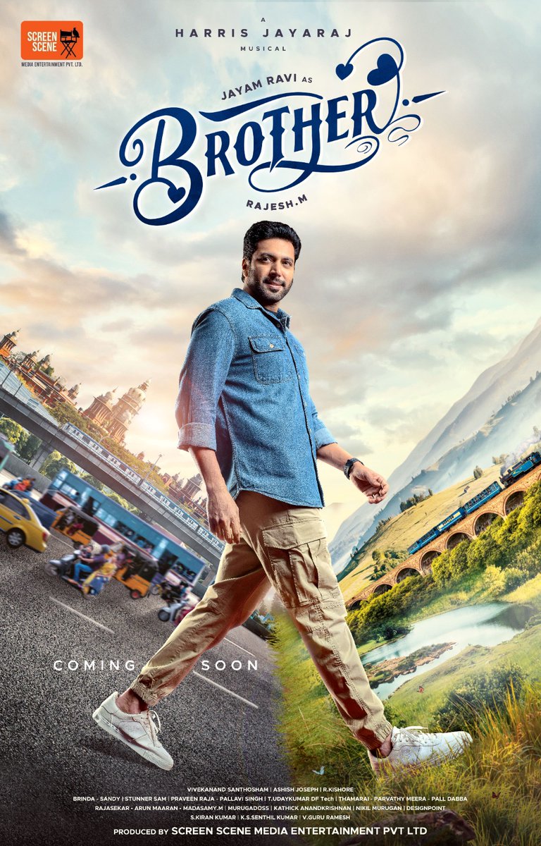 behindwoods's tweet photo. Its not just a film; it's a celebration of the unique bond we all share. Checkout the First Look of #Brother starring @actor_jayamravi 

Releasing worldwide in Tamil & Telugu

Happy Ganesh Chaturthi to all.

#BrotherMovie #BrotherFirstLook 
Dir by @rajeshmdirector
A @jharrisjayaraj Musical
Produced by @screensceneoffl

@priyankaamohan @bhumikachawlat @vivekcinema
@saranyaponvanan @vtvganeshoff @dancersatz @vriddhivishal @unsoundmind30 @praveenraja_off @pallavi_offl @designpoint001 @gururameshv @skiran_kumar @senthilkumarsmc @onlynikil