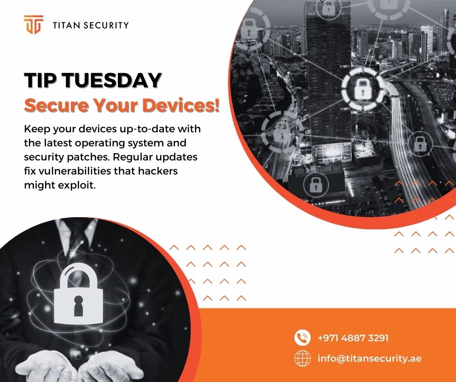 Titansecllc's tweet photo. Your smartphone, tablet, &amp; computer will thank you for the added protection! For more info, contact us at info@titansecurity.ae | +971 4887 3291 or visit https://t.co/MgpkeZTMvx
.
#cybersecurity #tiptuesday #cybersecurityservices #cyberdefense #cyberattacks #titansecurityae https://t.co/jPiGX7EttB