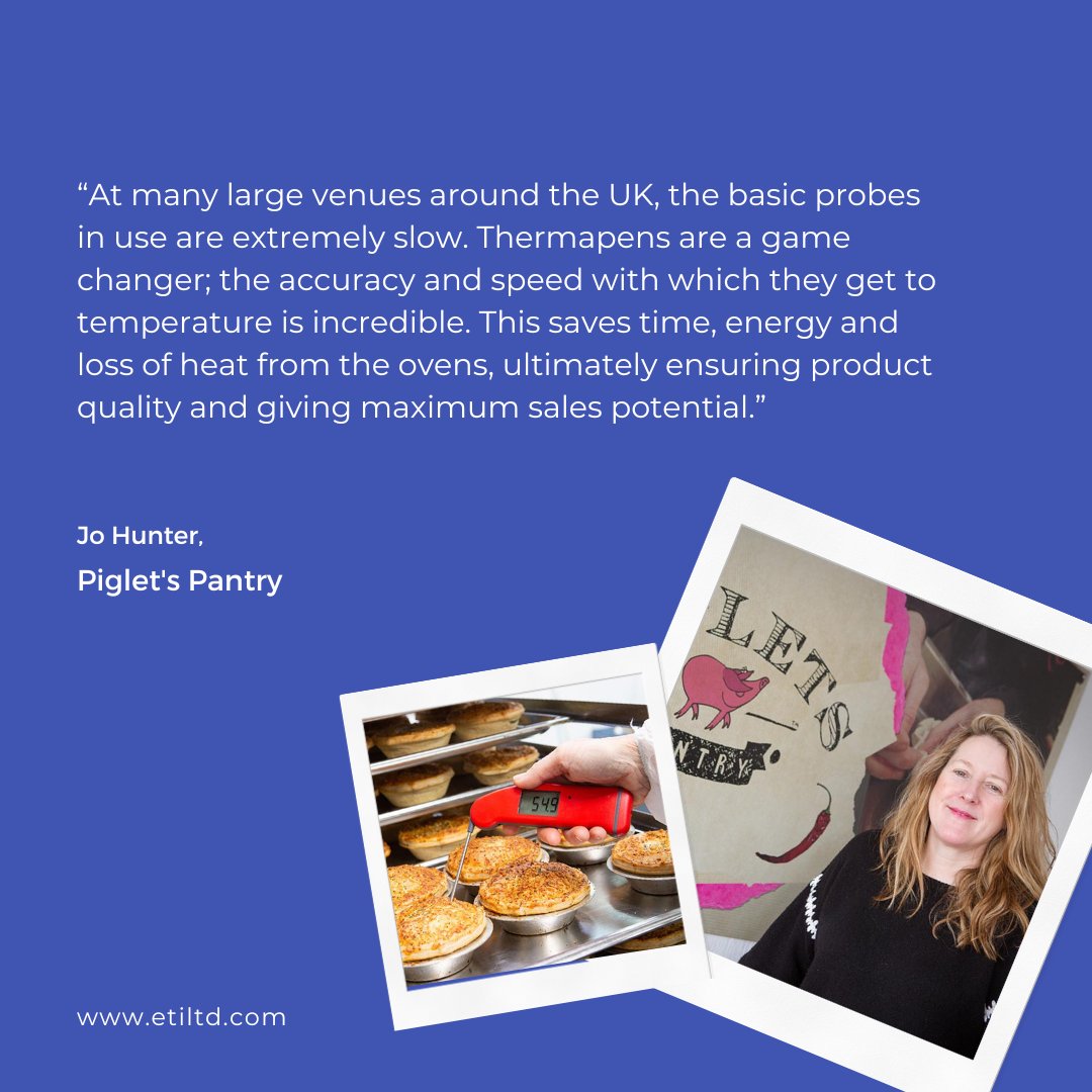 Speed matters, especially when it comes to catering for large venues. 

We talked to Jo Hunter, founder of <a href="/pigletspantry1/">Piglet's Pantry</a>, about how ETI’s thermometers have helped to save time, money and waste whilst improving product quality. 

Read the interview: bit.ly/45gXsmK