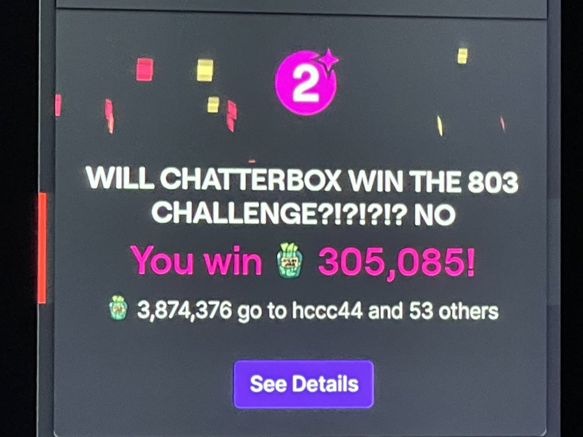 Thanks <a href="/ItsChatterbox/">Chatterbox</a> for the big bucks I knew you would not let me down and fail the 803 challenge 💰