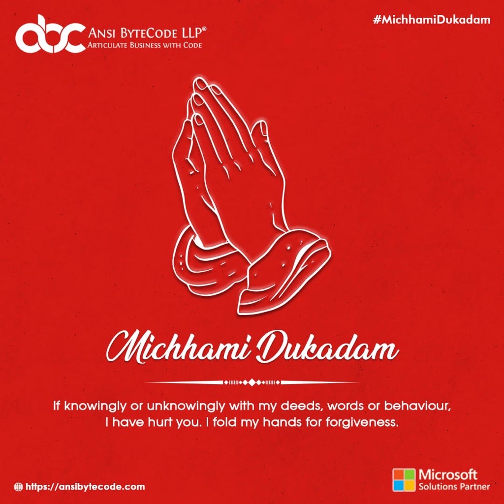 AnsiByteCode's tweet photo. Forgiveness is the foundation of peace, michhami dukkadam.
#ansibytecode #articulatebusinesswithcode #mspartner #msgoldpartner #mssolutionpartner #michhamidukkadam https://t.co/y4Dt9Rw3RD