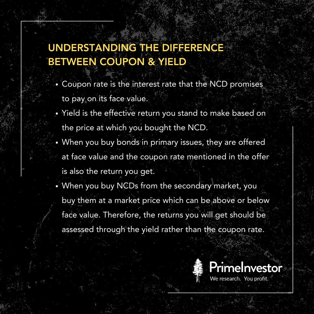 Some debt market basics this morning! The difference between coupon and yield.

#bonds #bondmarkets #coupon #yield #NCD