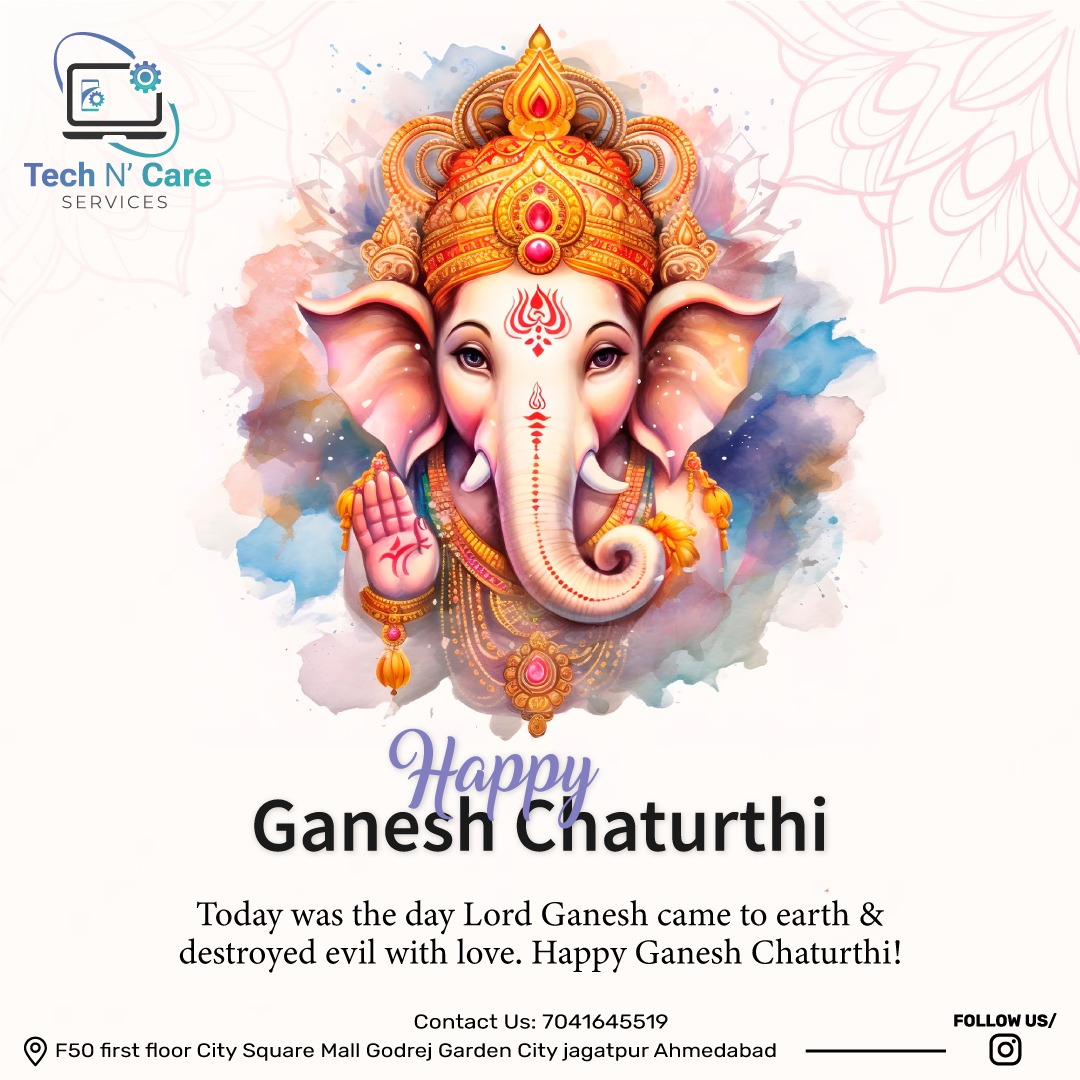 TechncareS's tweet photo. 🪔 Happy Ganesh Chaturthi!  May the divine blessings of Lord Ganesha shower you with eternal bliss and peace.

📞 7041645519

#HappyGaneshChaturthi #ganeshchaturthi2023 #lordganesha #ganpatibappamorya #ganeshotsav2023 #FestivalOfGanesha #ganeshchaturthiwishes #BlessingsOfGanesha https://t.co/qhN6jW4GVz