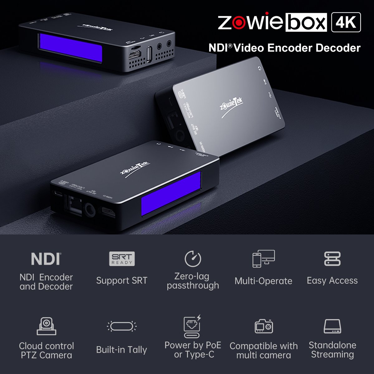 Zowietek's tweet photo. ZowieBox, the new 4K HDMI NDI encoder/decoder developed by Zowietek, is available on Amazon now!  【Amazon store】：https://t.co/N88Bll3Imt
#srtencoder #HDMIEncoder #hdmidecoder #ndiconverter #ndiplayer #ndi #Zowietek #4kencoder #4kdecoder https://t.co/6fr6MTPXC7
