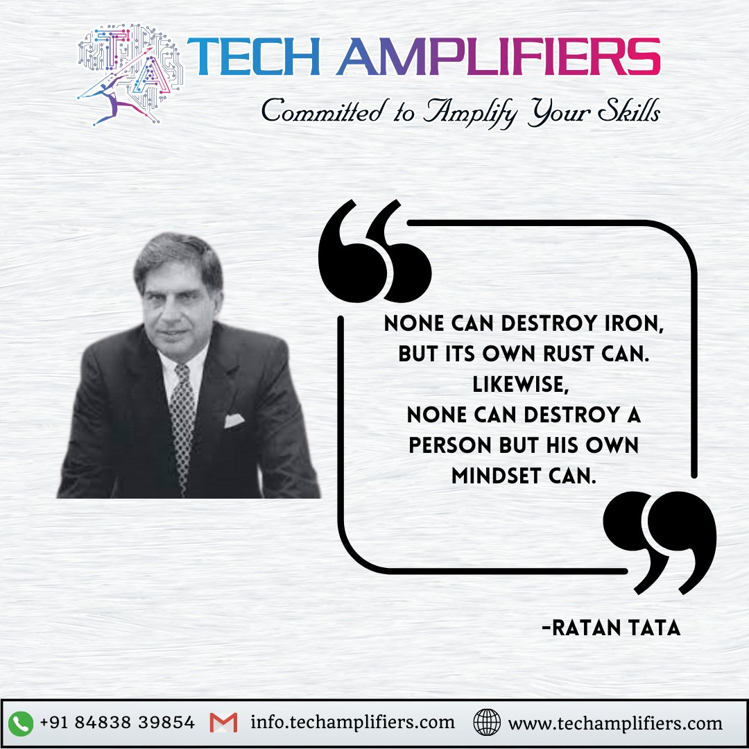 techamplifiers's tweet image. 🛣Correct Way To Learn With Tech Amplifiers 🛣✅Book Our Free Workshop Link In Bio :
docs.google.com/forms/d/1ulxjC…
✅Visit Our Website :
techamplifiers.com
#ratantata #tatafroup #motivation #quote #motivationquote
