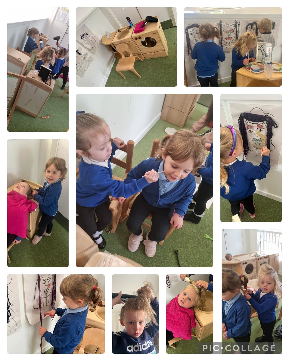 nurserydennyps's tweet photo. It all started with L bringing in a set of makeup brushes to show so our home area developed into a new hair and beauty salon yesterday. Lots of fantastic interactions, imaginative play and conversations happening through real life experiences. https://t.co/C9xwVWOUMS