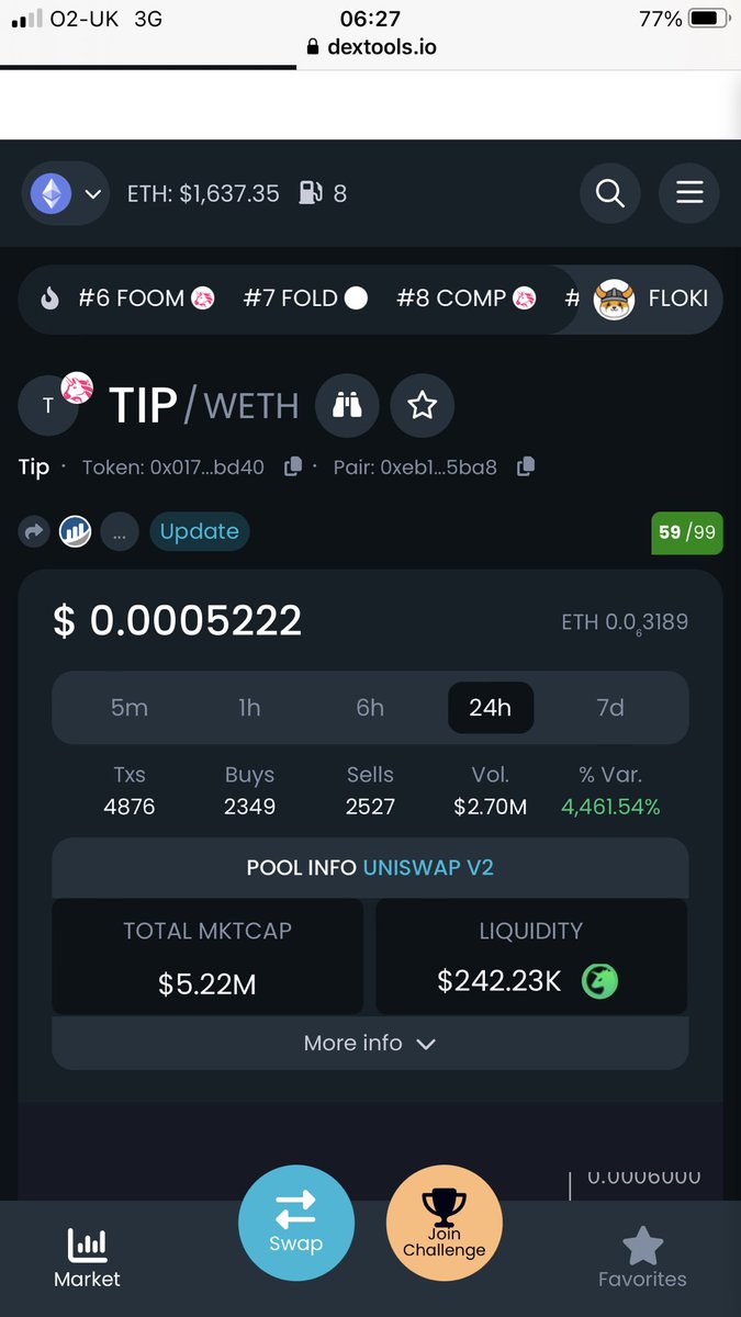 airdropped16's tweet photo. Just brought some $tip on uniswop, itβs fire atm, over 4k% in last 16 hrs or so.
Still to claim from epoch1 too π₯° @tipcoineth doing an amazing job #TipCoin #TipCoinEth #NewListing #getinquick #onetowatch #apein #Ethereum #Eth https://t.co/96u3N58v8U
