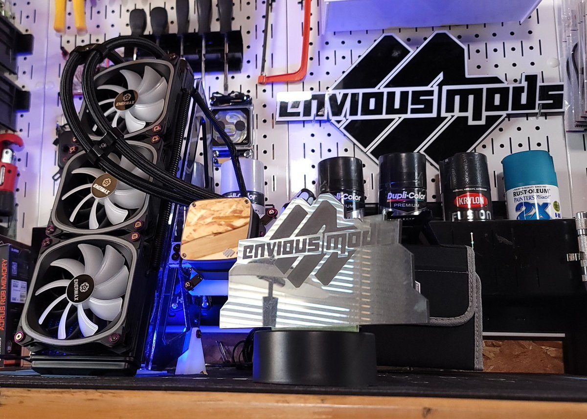 EnviousMods's tweet photo. Progress is being made on the upcoming giveaway! 

The fully modded @OfficialENERMAX AquaFusion ADV 360mm AIO &amp; a scratch built display stand!

#enermax #AquaFusion #watercooling #enviousmods #Giveaway #aio #pcmod #GiveawayAlert #pc #pcdiy https://t.co/9X7UKgoBxE
