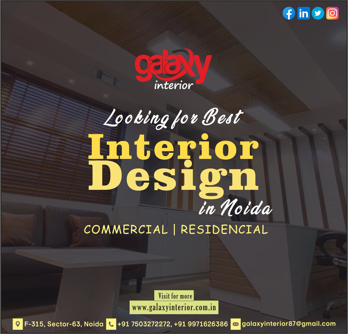 GInterior21149's tweet photo. Are looking for Best Interior Designers in Delhi NCR (Noida, Greater Noida, Faridabad, Gurugram, Ghaziabad?
 
Visit : https://t.co/ZBt5Ow9a3S 

#interiordesign #design #interior #homedecor #architecture #home #decor #interiors #homedesign  #galaxyinterior https://t.co/oc44LrW8Iw