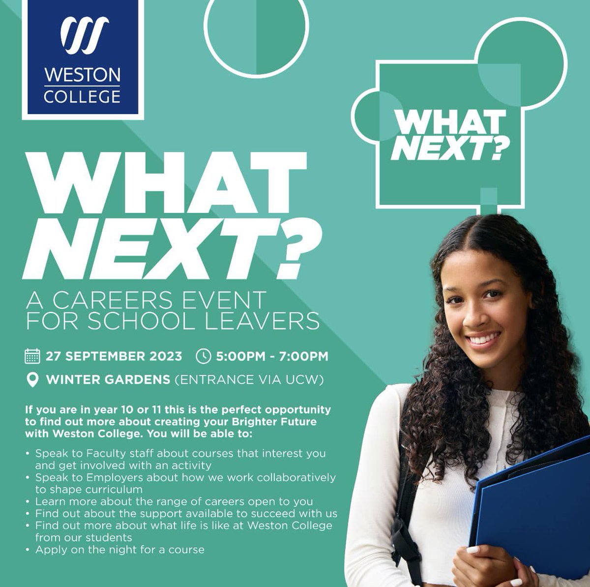 If you are in years 10 and 11 this is a great event to explore your next steps post 16 ........