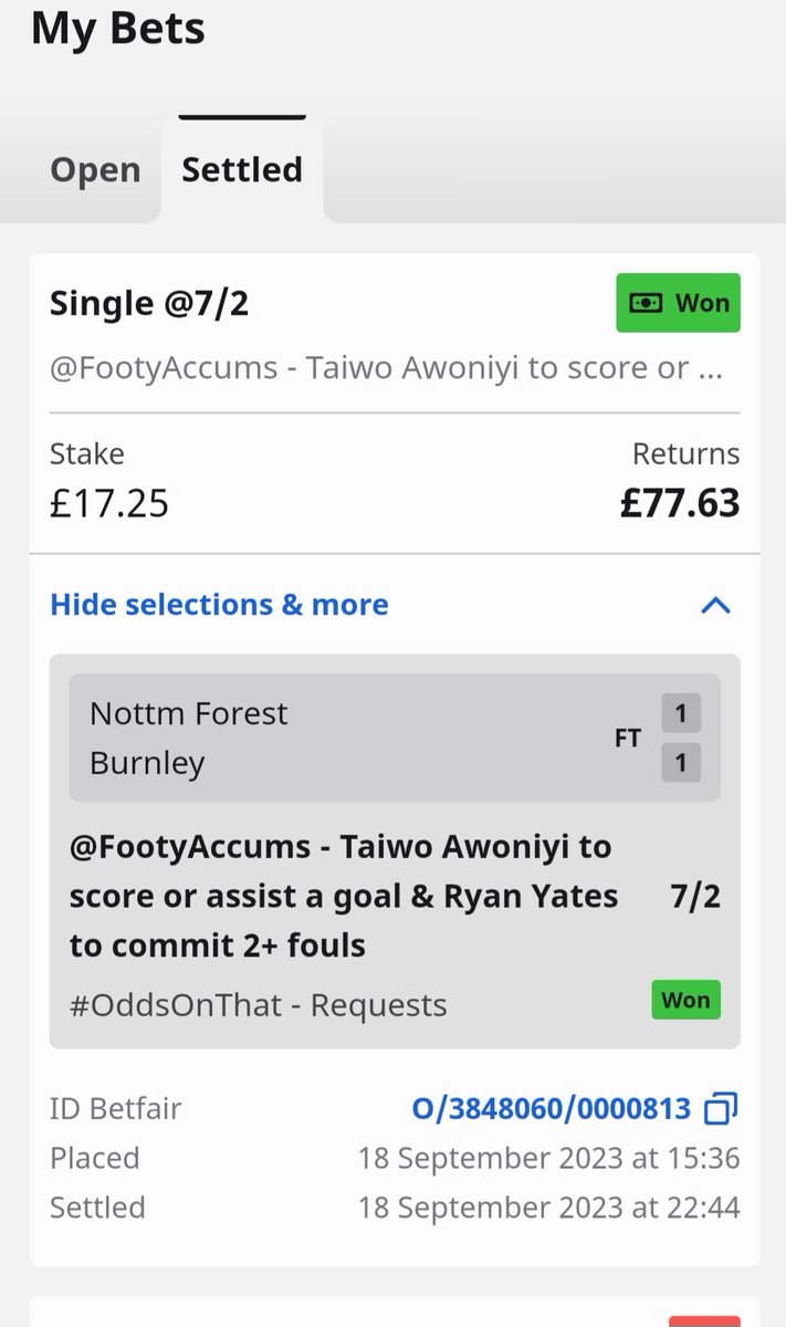 garethbromby's tweet photo. @FootyAccums Loving these at the moment keep up the good work what a roll your on 👏👏 https://t.co/sA3TO8lnhY
