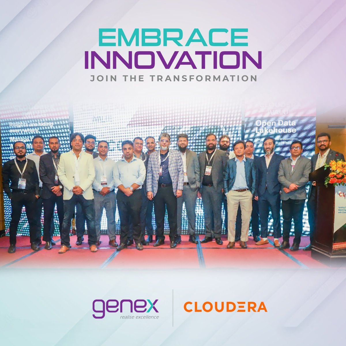 Genex Infosys Limited, in collaboration with Cloudera &amp; iValue, hosted an event highlighting the Open Data Lakehouse. Cloudera's platform empowers businesses to streamline data management for elevated enterprise performance. Discover Cloudera's unique value today!