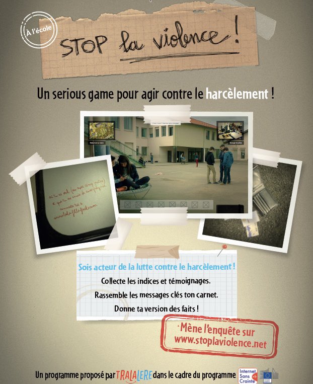 #NonAuHarcèlement 
🚨 stoplaviolence.net
Notre serious game pour apprendre à repérer le #harcèlement et savoir comment agir #collège #lycée
✅ 3 enquêtes interactives gratuites pour aborder avec les élèves : 
✔️la rumeur 
✔️la discrimination 
✔️le racket 
#phare #nah