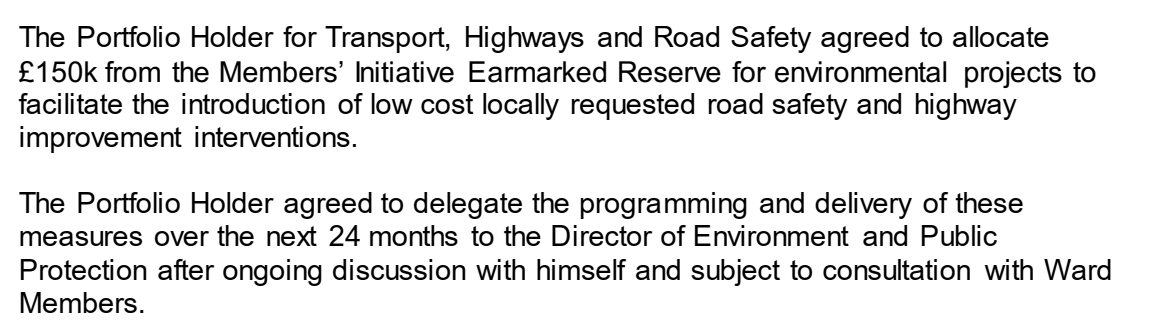 LBBResidents's tweet photo. So, over the next 2 years there is £150k up for grabs for environmental projets connected to road safety improvement. https://t.co/3lWcQSGiW0 Full text at https://t.co/oSUpQ1nLbw https://t.co/J3ucPvyW3n