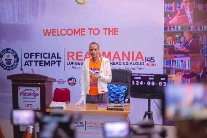 Sirekeruke's tweet photo. Impossible is nothing.
With determination, effort and a positive mindset, even seemingly impossible challenges can be overcome..
Congratulations John Obot
#Readmania
#guinessworldrecord
#readoutloud https://t.co/nuGrGvi2GU