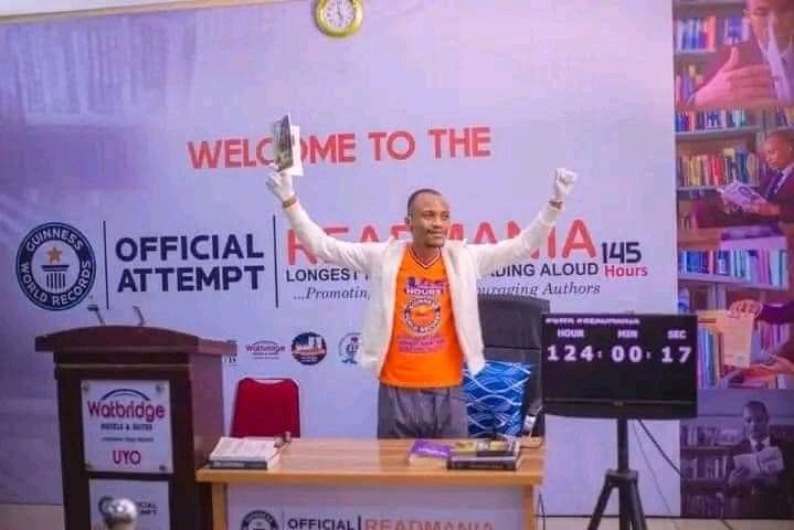Sirekeruke's tweet photo. Impossible is nothing.
With determination, effort and a positive mindset, even seemingly impossible challenges can be overcome..
Congratulations John Obot
#Readmania
#guinessworldrecord
#readoutloud https://t.co/nuGrGvi2GU