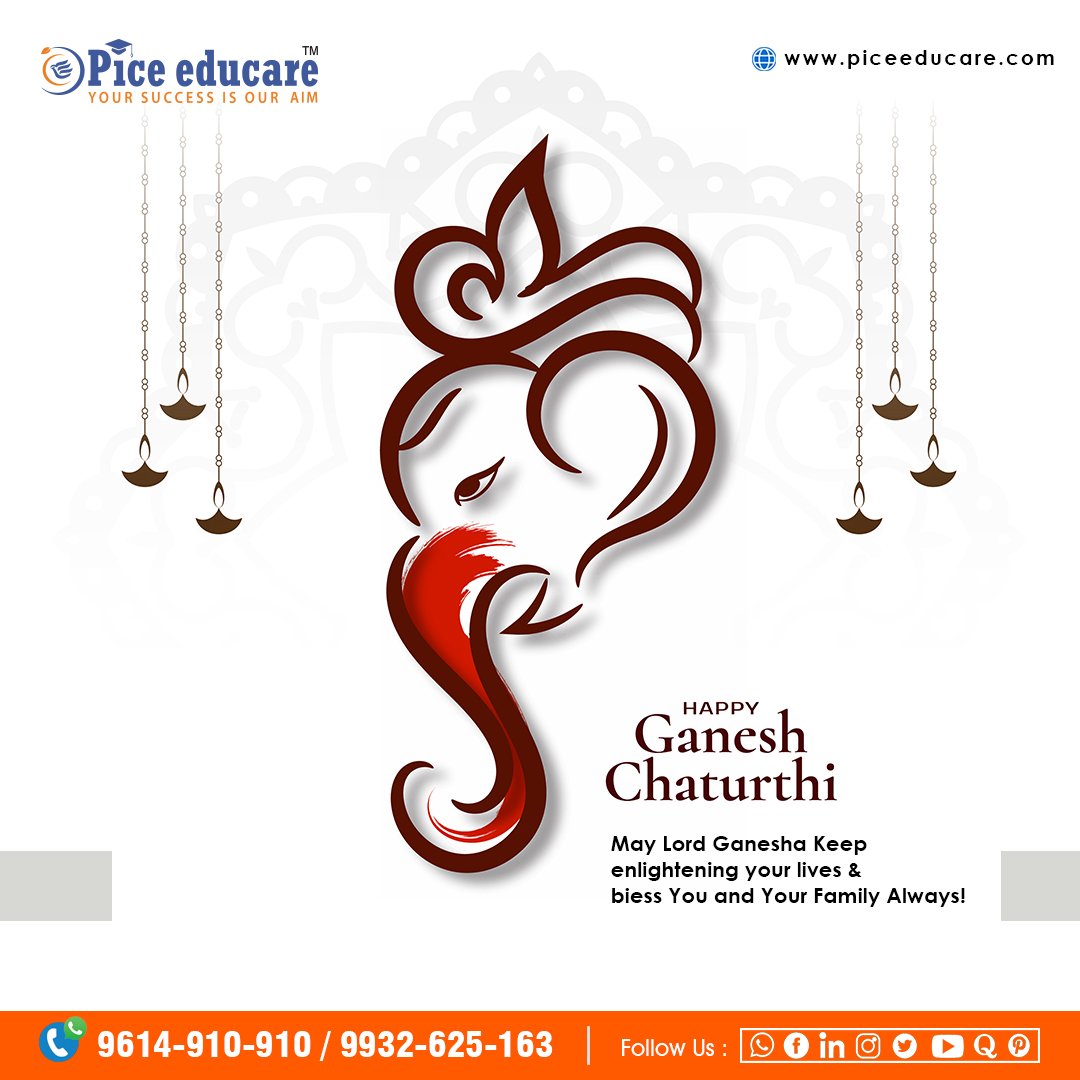 On the occasion of Ganesh Chaturthi, May Lord Ganesha remove all financial obstacles and bless you with abundance and prosperity. Wish you a very happy Ganesh Chaturthi 2023! 
#GaneshChaturthi #LordGanesha #Ganesha #PiceEducare #EducationConsultants