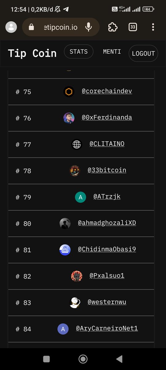 ahmadghozaliXD's tweet photo. Just joined Epoch 3 of $tip from @tipcoineth 
i rank 80 in the world 
join and earn big reward $tip in your eth base https://t.co/3YIR0mL4hc