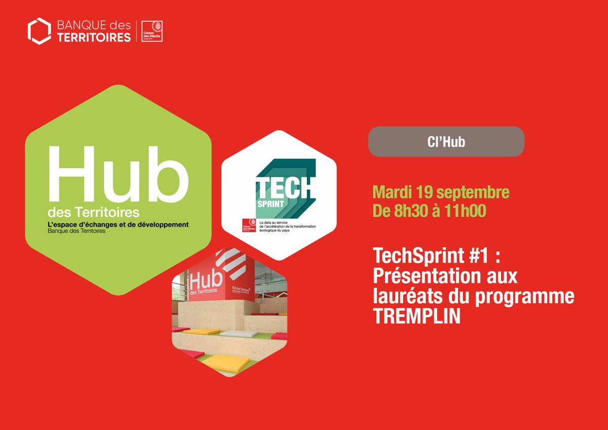 ICDC_officiel's tweet image. Ce matin, au #HubDesTerritoires
 📍présentation de la phase Tremplin aux lauréats du #TechSprintCDC - un parcours de 6mois couvrant l’exhaustivité des besoins de passage à l’échelle de leur solution data primée.
👉🏼 Pour rappel &amp;gt; icdc.caissedesdepots.fr/actualit%C3%A9…