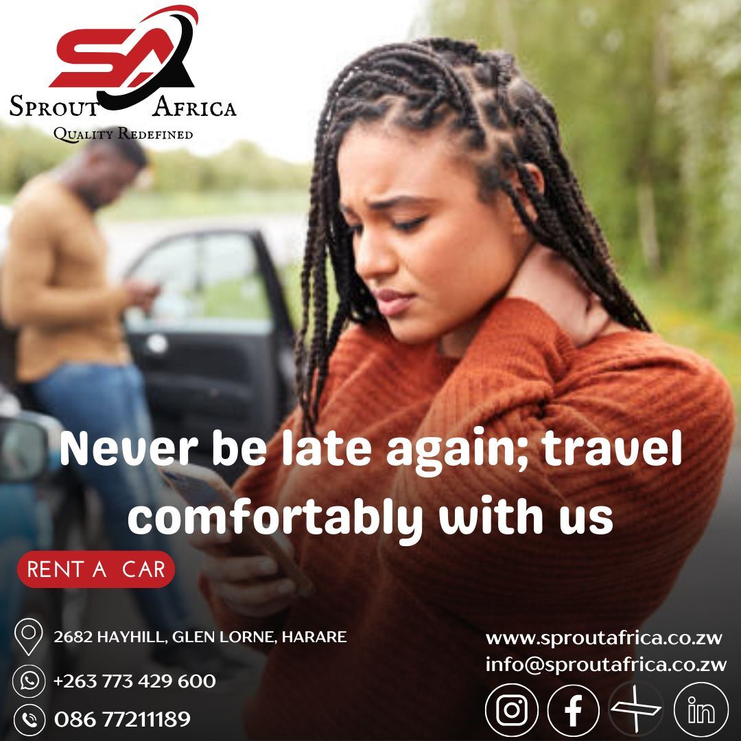 Experience ultimate convenience with Sprout Africa! Say goodbye to travel woes and hello to hassle-free adventures!
#convenient #SproutAfrica #CarRental #EasyBooking #RentACar #BookNow #travellife  #VehicleHire #smile #quality #qualityredefined #affordableluxury #affordableprices