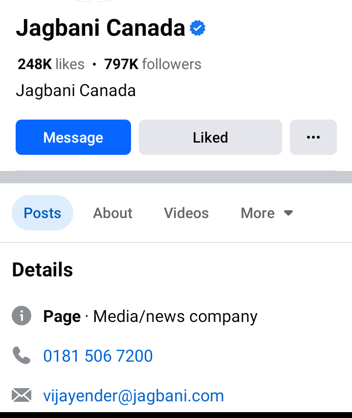 I urge @CanadianSikhs @SikhCanadian to put a case on this Lala news channel @JagbaniOnline who is also operating in Canada. This is the same organization whose owner Lala Jagat Narayan spit venom against Guru Gobind Singh ji and Sikhs. This hate monger channel should face music