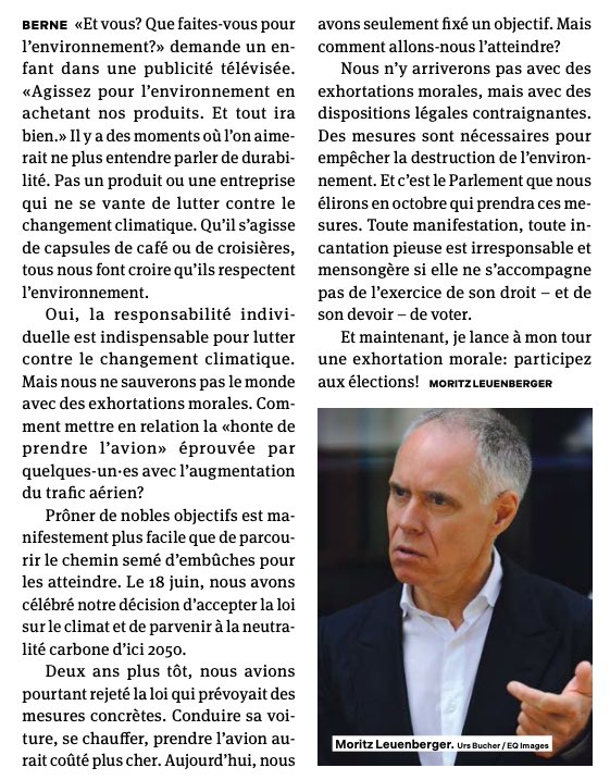 PSSuisse's tweet photo. « Des mesures sont nécessaires pour empêcher la destruction de l’environnement ». Ce sont les mots de #MoritzLeuenberger dans le journal électoral de @greenpeace_ch. 

Le 22 octobre, prenez parti pour la protection de l’environnement en votant pour le PS ! 🙏🗳️🌹#vote4climate https://t.co/8fyLCkPIj3