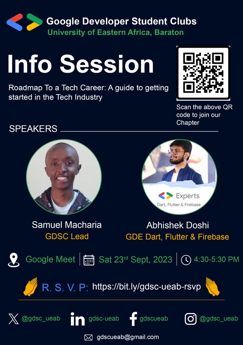 gdsc_ueab's tweet photo. ๐Come and join us for our Info Session!๐
๐Embark on a thrilling journey into the realms of tech,innovation, and teamwork with @abhishekdoshi26 as our speaker.
๐ฌ Secure your spot now: https://t.co/S90yLtBNB4
๐ We anticipate your presence!
๐ #GDSCInfoSession #gdscueab https://t.co/yHFJXpPbsB