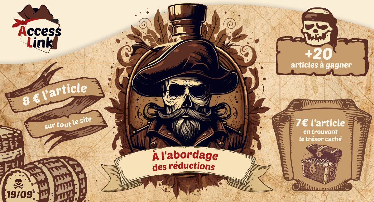 access_link's tweet photo. 🏴‍☠ Journée du Parler Pirate 🦜

Une tempête de réductions s'abat sur le navire https://t.co/2VPGkSRlpE !

8 € l'article
7 € en trouvant le trésor sur le site

+ 20 articles à gagner  👉 RT, follow et commente comme un pirate (libérez l'kraken !)

☠️ TAS demain 10h

#Netlinking #SEO