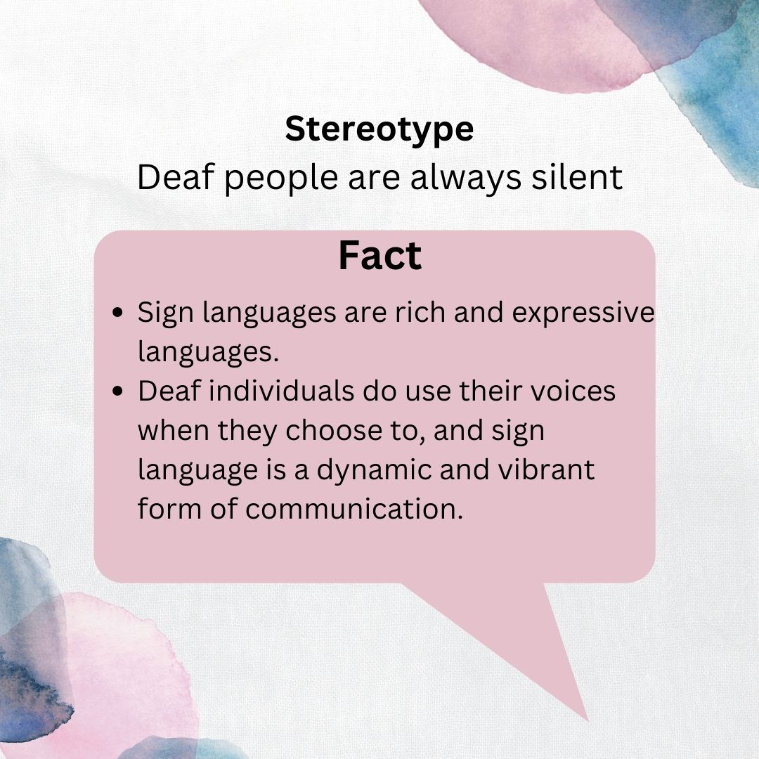 Trinayani_ngo's tweet photo. Let’s challenge stereotypes on deafness this Deaf Awareness Week!
#DeafAwarenessWeek #ChallengeStereotypes #BreakTheStigma #DeafAwareness #EmbraceDiversity #ListenWithEmpathy #Facts #Stereotype #AvoidAssumptions #RespectIndividuals #SignLanguage #LipReading #NgoTrinayani https://t.co/yn52DFeCx8