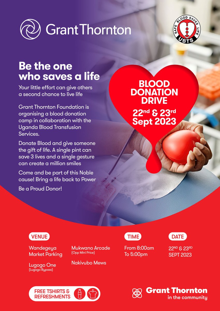 GtUganda's tweet photo. 2 DAYS TO GO!! We can't wait! Please join us for this #BloodDonationDrive. We are giving away a T-shirt as a token of appreciation. Tell everyone and bring everyone! We shall see you there, no doubt! https://t.co/03wubKtBpZ