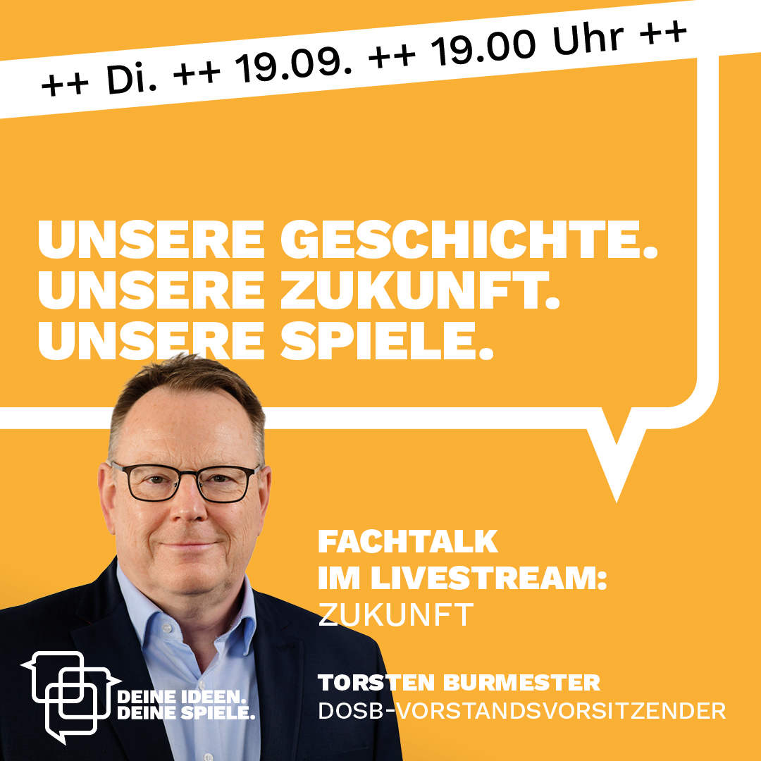 Ich freue mich, heute Abend ab 19 Uhr mit tollen Gästen zu einem wichtigen Thema diskutieren zu dürfen!

Schaltet ein, stellt eure Fragen per Live-Chat und diskutiert mit auf deine-spiele.de ❗️ #DeineSpiele #Sportdeutschland